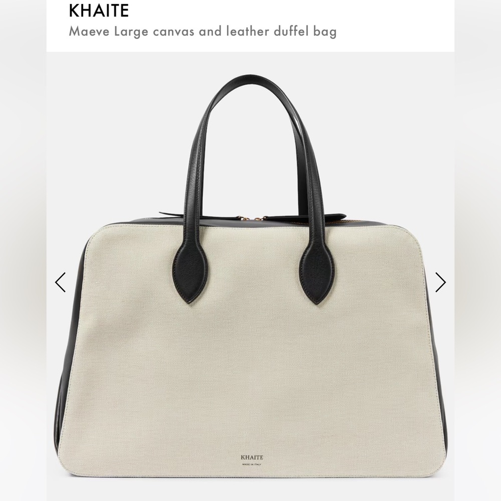 KHAITE Elegant Black and Cream Tote